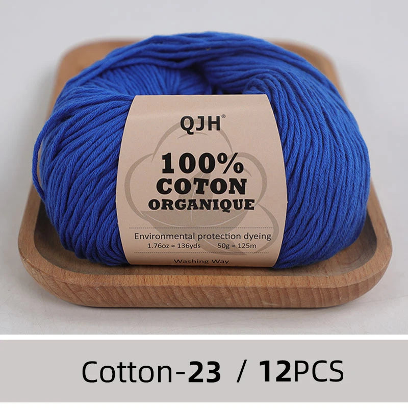 Dozen Balls of  Our Popular 100% Cotton Sport Weight Yarn 1.76 oz: 136 yards per ball