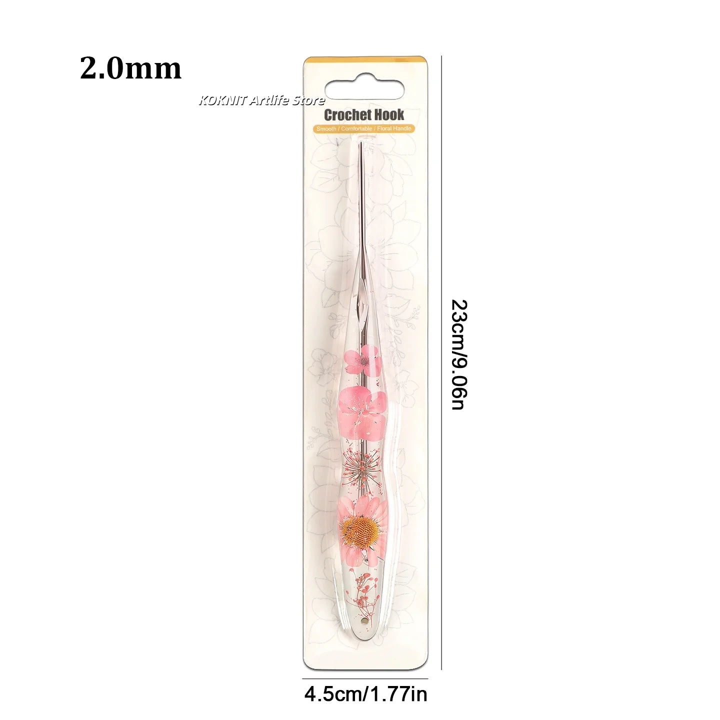 Beautiful Crochet Hooks with Hand Made Handles of Dried Flowers and Clear Resin