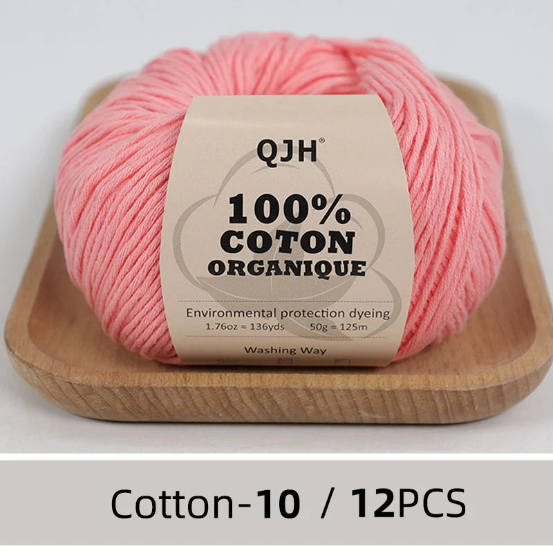 Dozen Balls of  Our Popular 100% Cotton Sport Weight Yarn 1.76 oz: 136 yards per ball