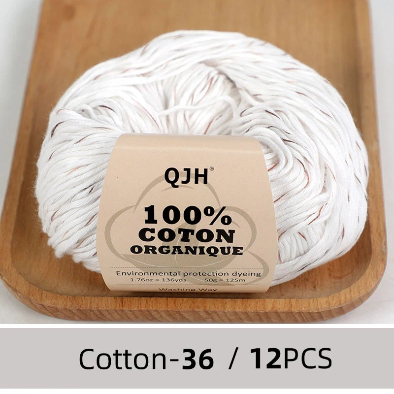 Dozen Balls of  Our Popular 100% Cotton Sport Weight Yarn 1.76 oz: 136 yards per ball