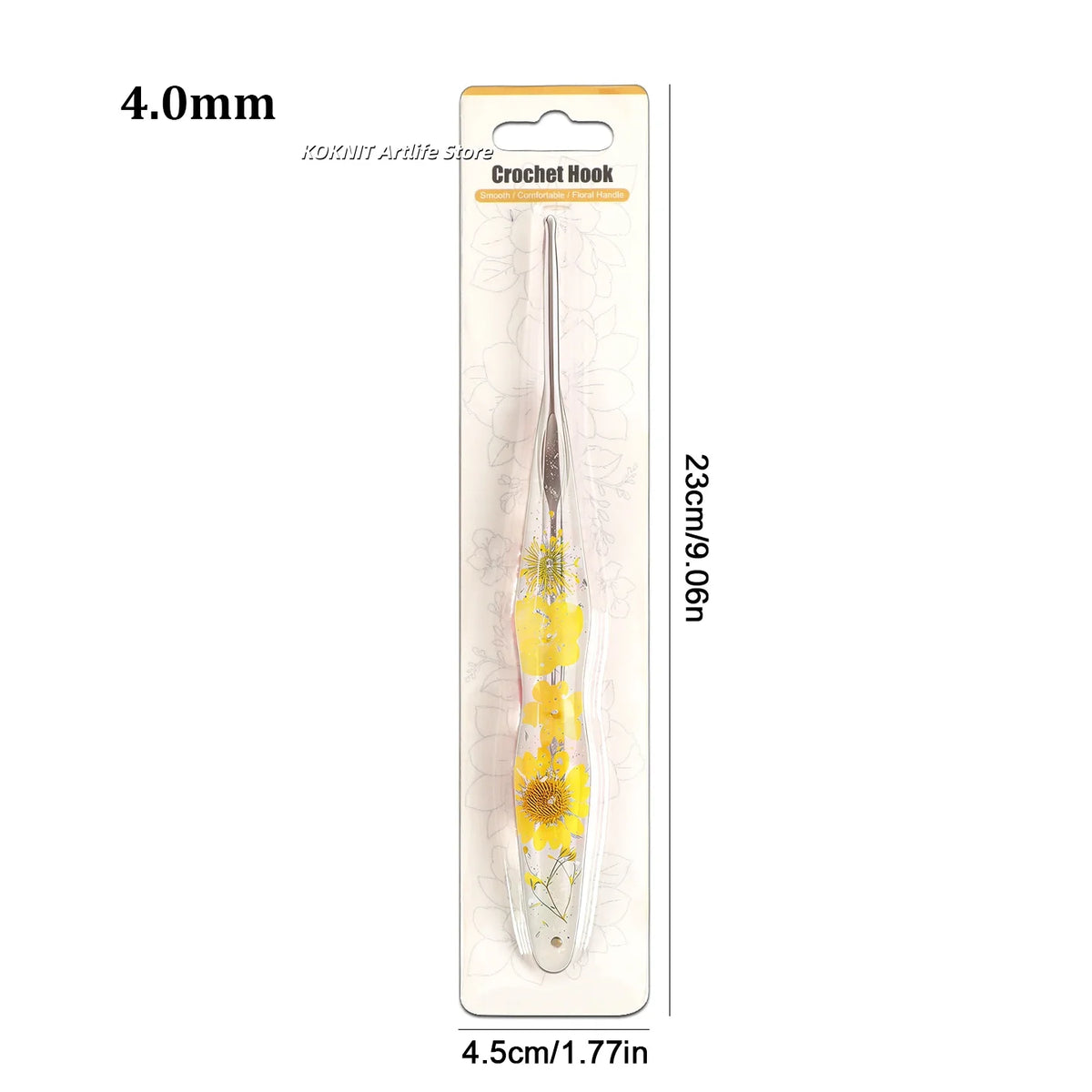 Beautiful Crochet Hooks with Hand Made Handles of Dried Flowers and Clear Resin
