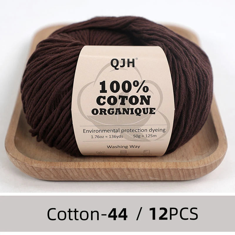 Dozen Balls of  Our Popular 100% Cotton Sport Weight Yarn 1.76 oz: 136 yards per ball