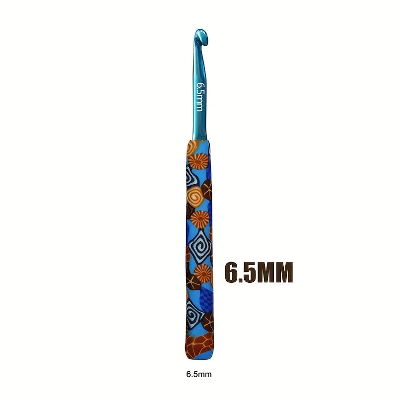 Handmade Crochet Hook Set with Whimsical Ergonomic Polyclay Handles