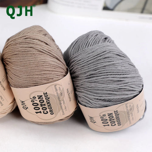 100% Organic Cotton Sport Yarn for Knitting and Crocheting, Pack of 2 balls - 1.76oz 136yards each, Dk weight