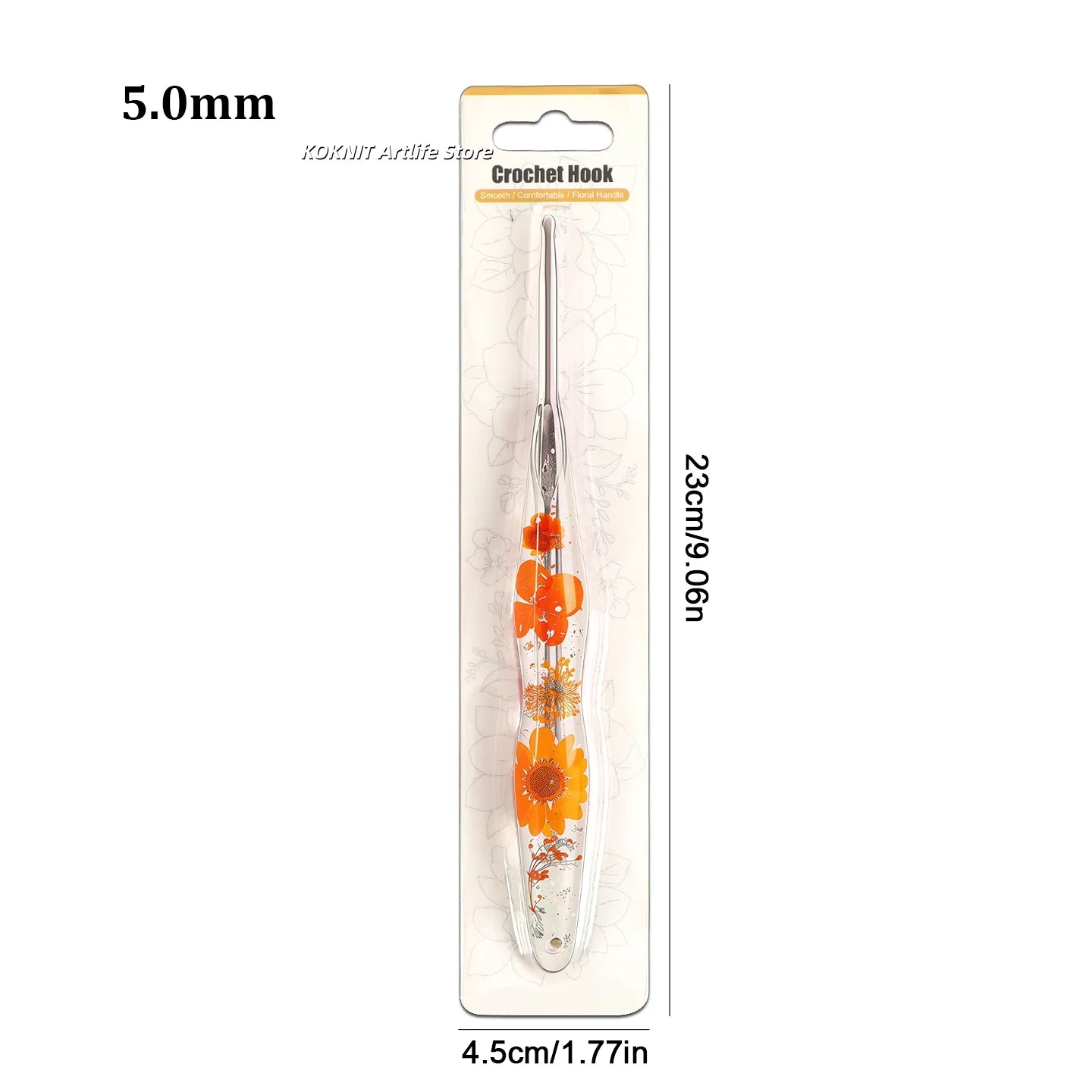 Beautiful Crochet Hooks with Hand Made Handles of Dried Flowers and Clear Resin