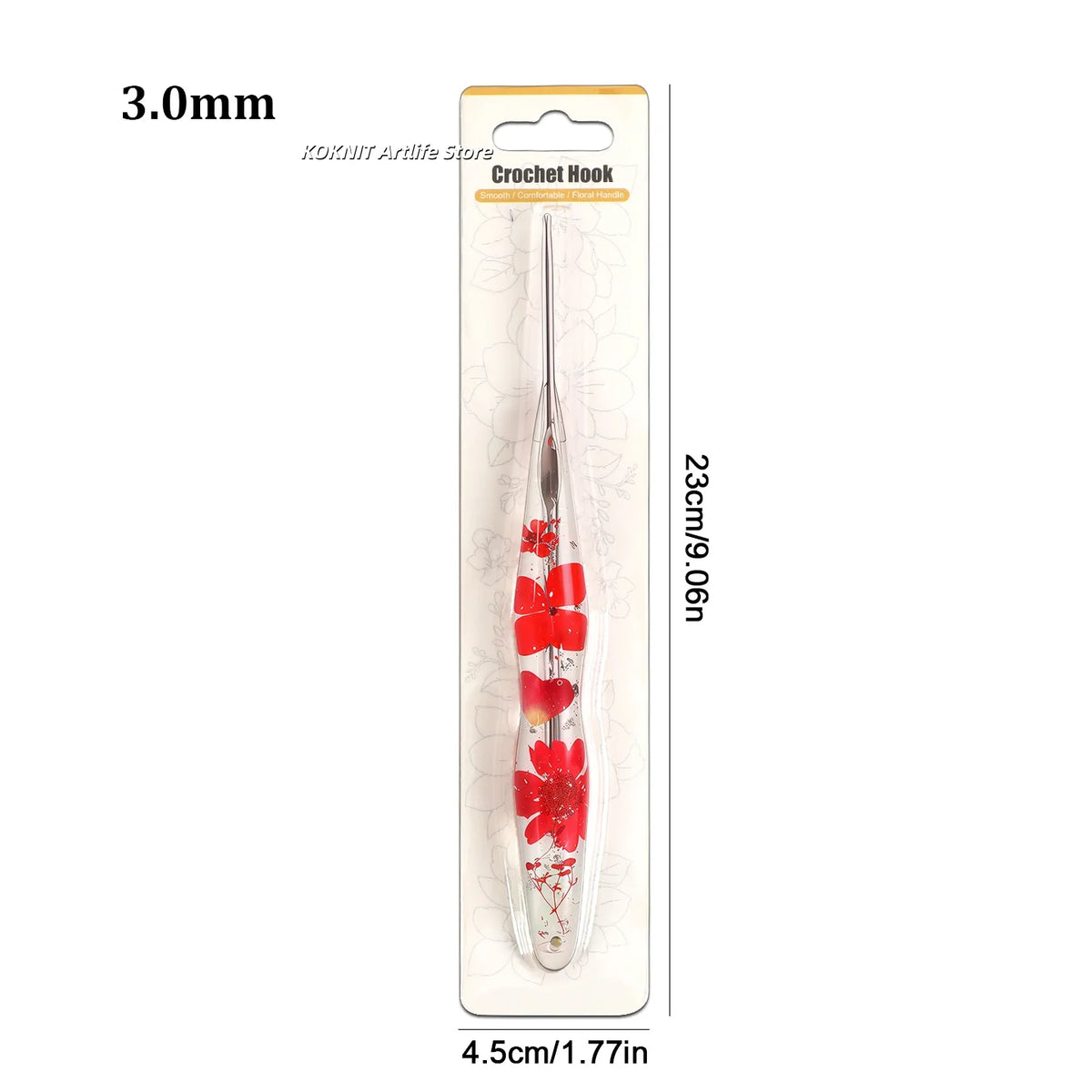 Beautiful Crochet Hooks with Hand Made Handles of Dried Flowers and Clear Resin