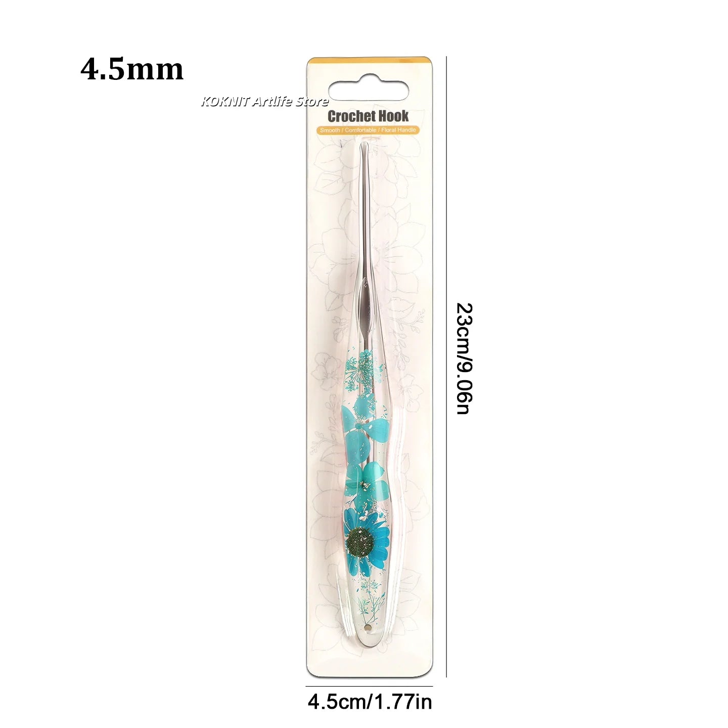 Beautiful Crochet Hooks with Hand Made Handles of Dried Flowers and Clear Resin