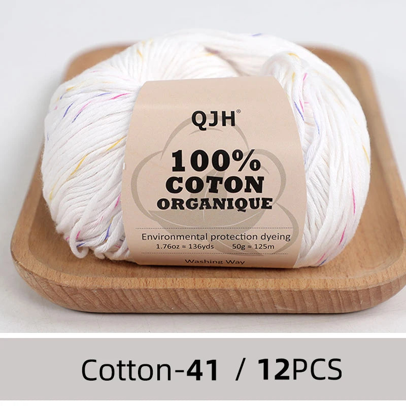 Dozen Balls of  Our Popular 100% Cotton Sport Weight Yarn 1.76 oz: 136 yards per ball