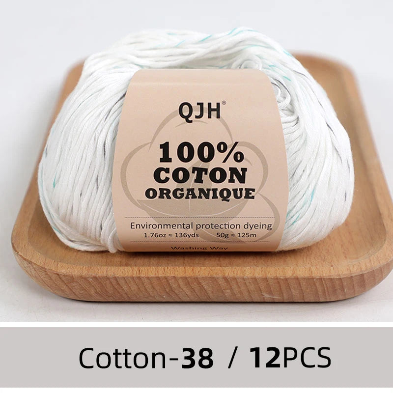 Dozen Balls of  Our Popular 100% Cotton Sport Weight Yarn 1.76 oz: 136 yards per ball
