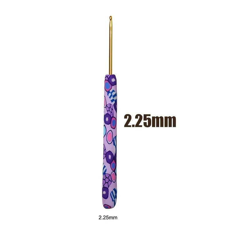 Handmade Crochet Hook Set with Whimsical Ergonomic Polyclay Handles
