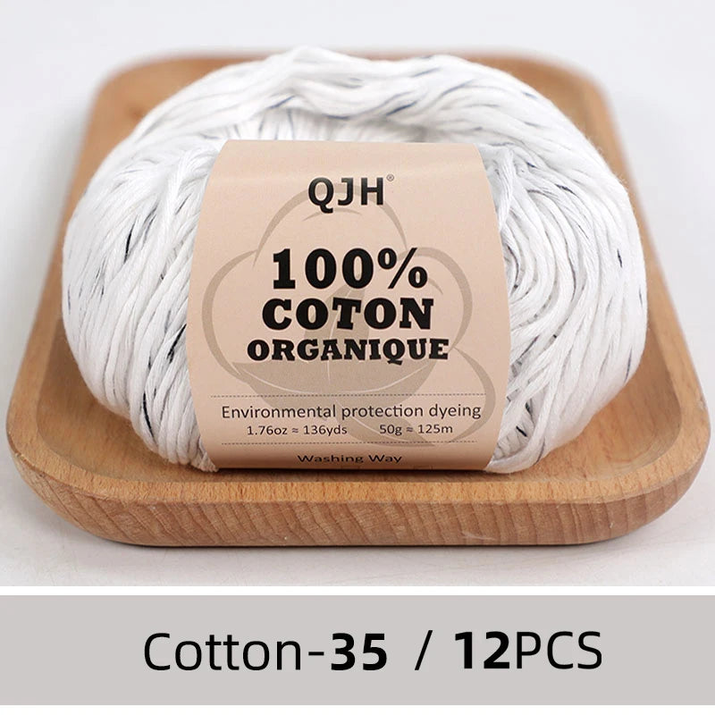 Dozen Balls of  Our Popular 100% Cotton Sport Weight Yarn 1.76 oz: 136 yards per ball