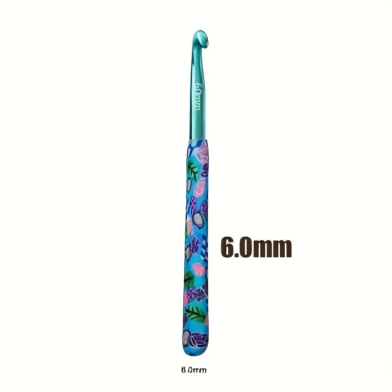 Handmade Crochet Hook Set with Whimsical Ergonomic Polyclay Handles