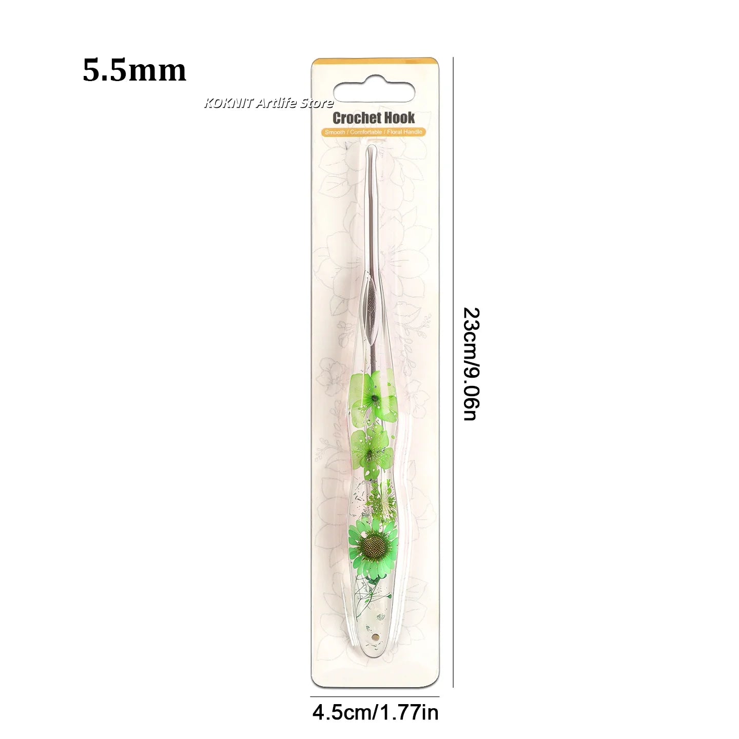 Beautiful Crochet Hooks with Hand Made Handles of Dried Flowers and Clear Resin
