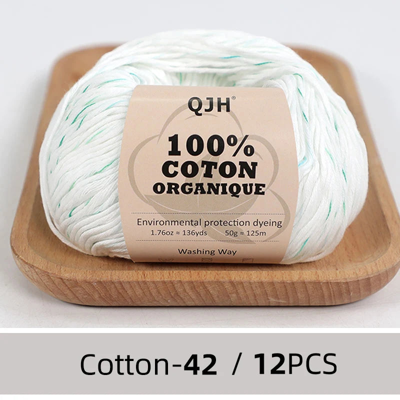 Dozen Balls of  Our Popular 100% Cotton Sport Weight Yarn 1.76 oz: 136 yards per ball