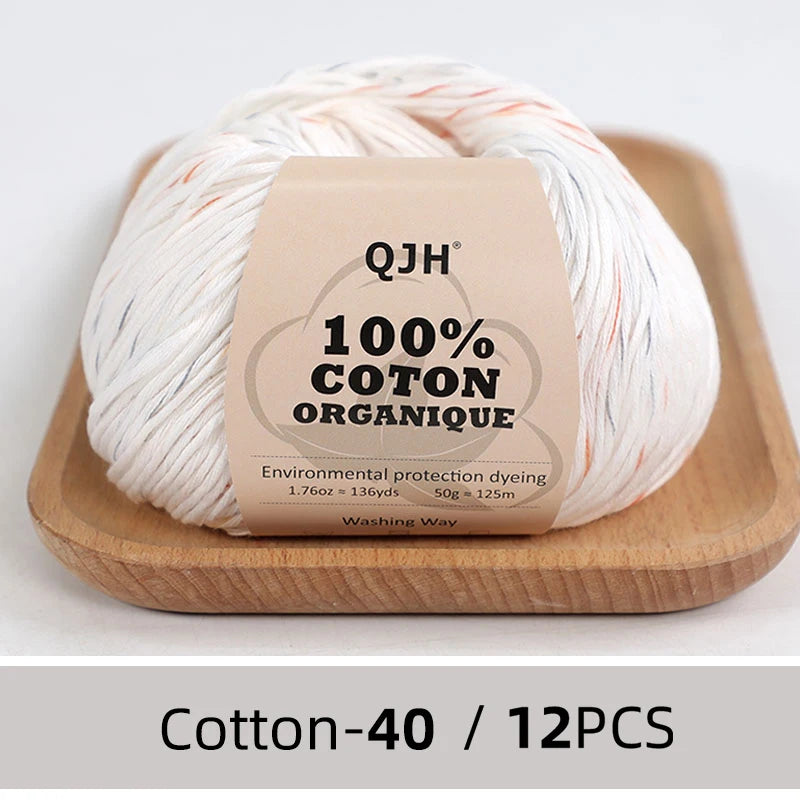 Dozen Balls of  Our Popular 100% Cotton Sport Weight Yarn 1.76 oz: 136 yards per ball