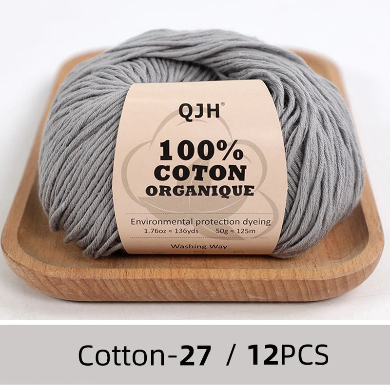 Dozen Balls of  Our Popular 100% Cotton Sport Weight Yarn 1.76 oz: 136 yards per ball