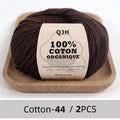 100% Organic Cotton Sport Yarn for Knitting and Crocheting, Pack of 2 balls - 1.76oz 136yards each, Dk weight