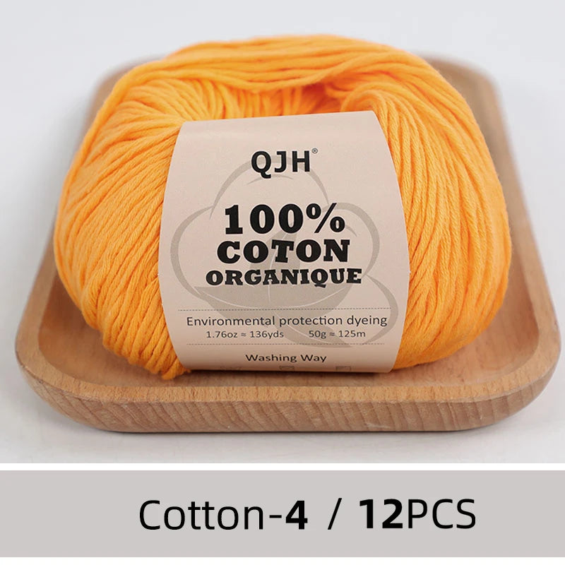 Dozen Balls of  Our Popular 100% Cotton Sport Weight Yarn 1.76 oz: 136 yards per ball