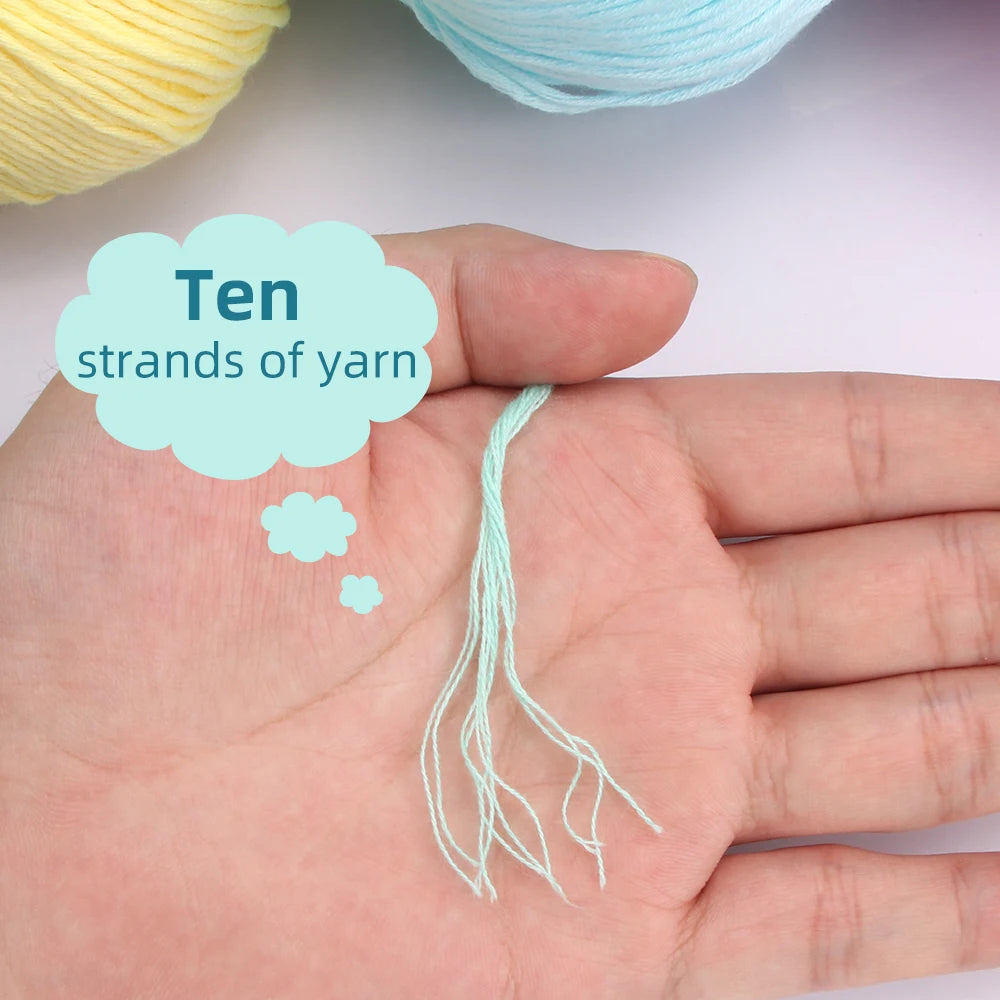 100% Organic Cotton Sport Yarn for Knitting and Crocheting, Pack of 2 balls - 1.76oz 136yards each, Dk weight
