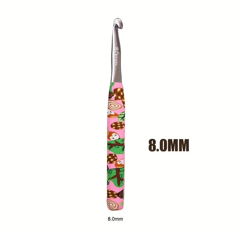 Handmade Crochet Hook Set with Whimsical Ergonomic Polyclay Handles