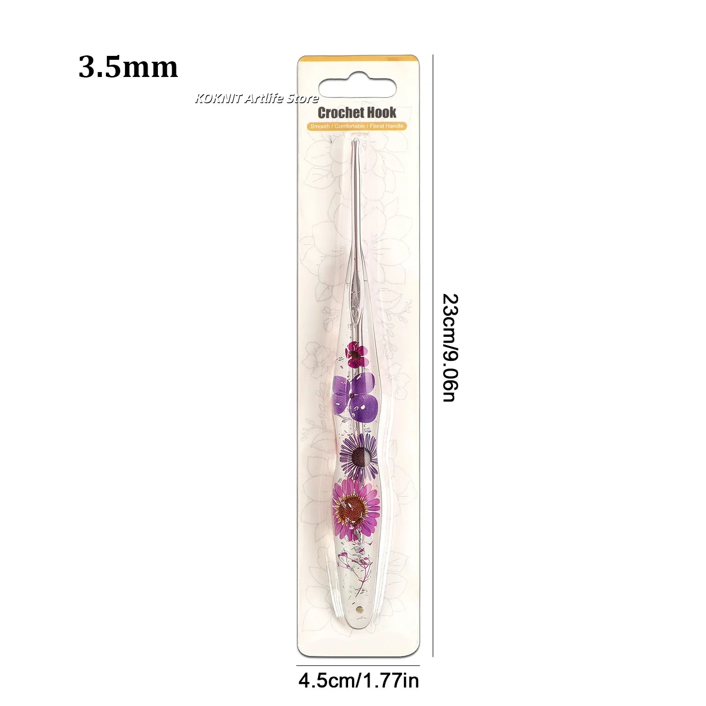 Beautiful Crochet Hooks with Hand Made Handles of Dried Flowers and Clear Resin