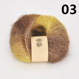 Rainbow Gradient Dyed Mohair Yarn