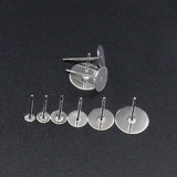 100 Stainless Earring Posts with 3-8 mm ( in) Flat Glue-On Base