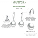 C19 Elegant Pearl Drop Sterling Silver Earrings