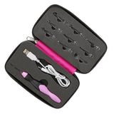 9 in 1 Set of USB LED Interchangeable Crochet Hooks in Sizes B-K US (2.5-6 mm)