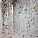 Floral Embroidered Sheer Tulle Fabric