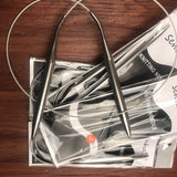 Set of 5 Stainless Steel Circular Knitting Needles Sized 10-15 US (6-10 mm) in Choice of Lengths 17-47 in (43-120cm)