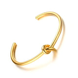 Fashionable Knot Bangle Bracelet in Gold  Plated 316L Stainless Steel