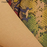 Soft Natural Cork Fabric with Snake Skin Print