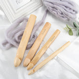 Set of 4 Bamboo Crochet Hooks Size US P-Z (15-30mm)
