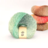 Rainbow Gradient Dyed Mohair Yarn