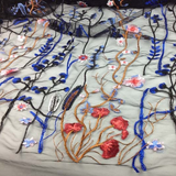 Floral Embroidered Sheer Tulle Fabric