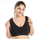 Comfortable Seamless Wireless Lounging Bra with Removable Pads and Wide Shoulder Straps