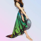 Butterfly Peacock Owl Print Chiffon Beach Wrap Cape