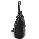 Soft Leather Tote with Decorative Tassel