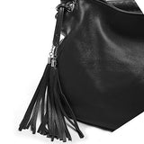 Soft Leather Tote with Decorative Tassel