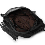 Soft Leather Tote with Decorative Tassel