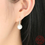 C19 Elegant Pearl Drop Sterling Silver Earrings