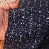 Indigo Blue Diamond Striped Cotton Flannel