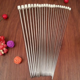 Single Pointed Stainless Steel Knitting Needles in 11 Sizes 0-11 US (2 - 8 mm)