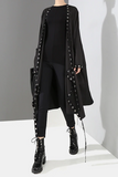 Loose Fitting Cotton Lightweight Jacket with Pockets and Grommet Detailing