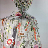 Floral Embroidered Sheer Tulle Fabric