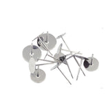 100 Stainless Earring Posts with 3-8 mm ( in) Flat Glue-On Base