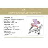 Butterfly on a Branch Handmade 925 Sterling Silver Fine Jewelry Ring in Pink or White Shell