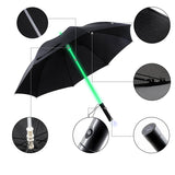 Windproof  Golf Umbrella with LED Lightsaber Handle and Flashlight