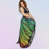 Butterfly Peacock Owl Print Chiffon Beach Wrap Cape
